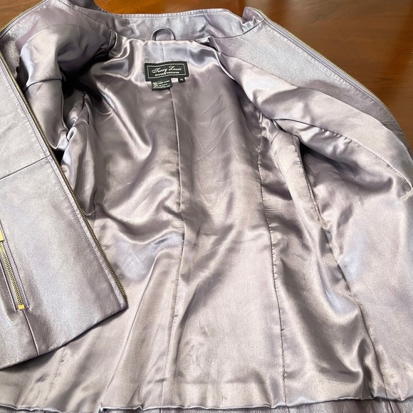 TERRY LEWIS CLASSIC Purple Leather Jacket Biker Outdoor Classic Size XS - Picture 5 of 9